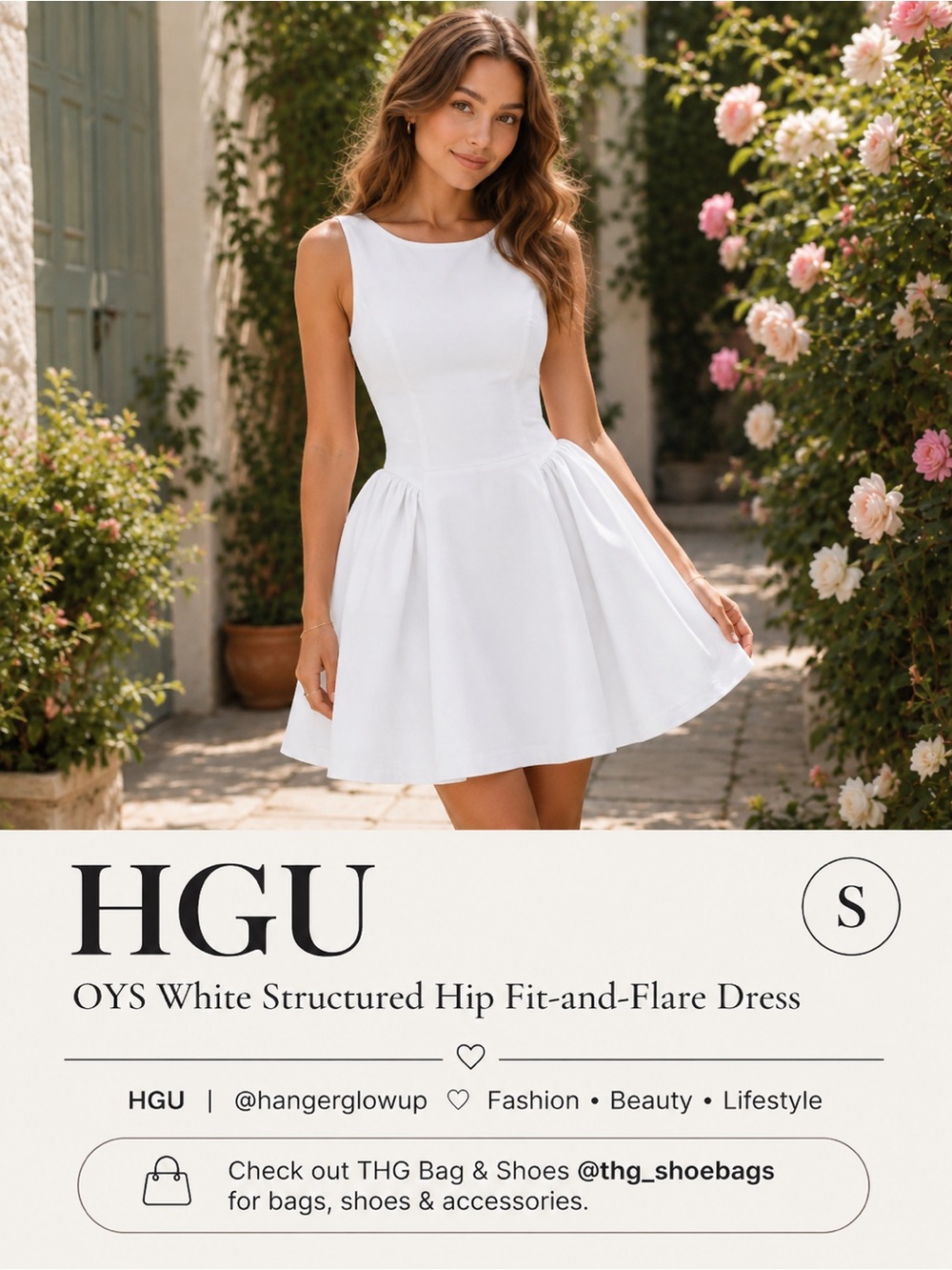 OYS White Cutout Back Fit-and-Flare Mini Dress NWT Size S Bridal Shower